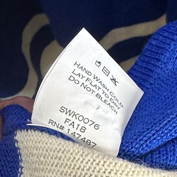 DRAPER JAMES Blue White Spirit Sweater Cape Poncho {3S16} - Picture 6 of 6